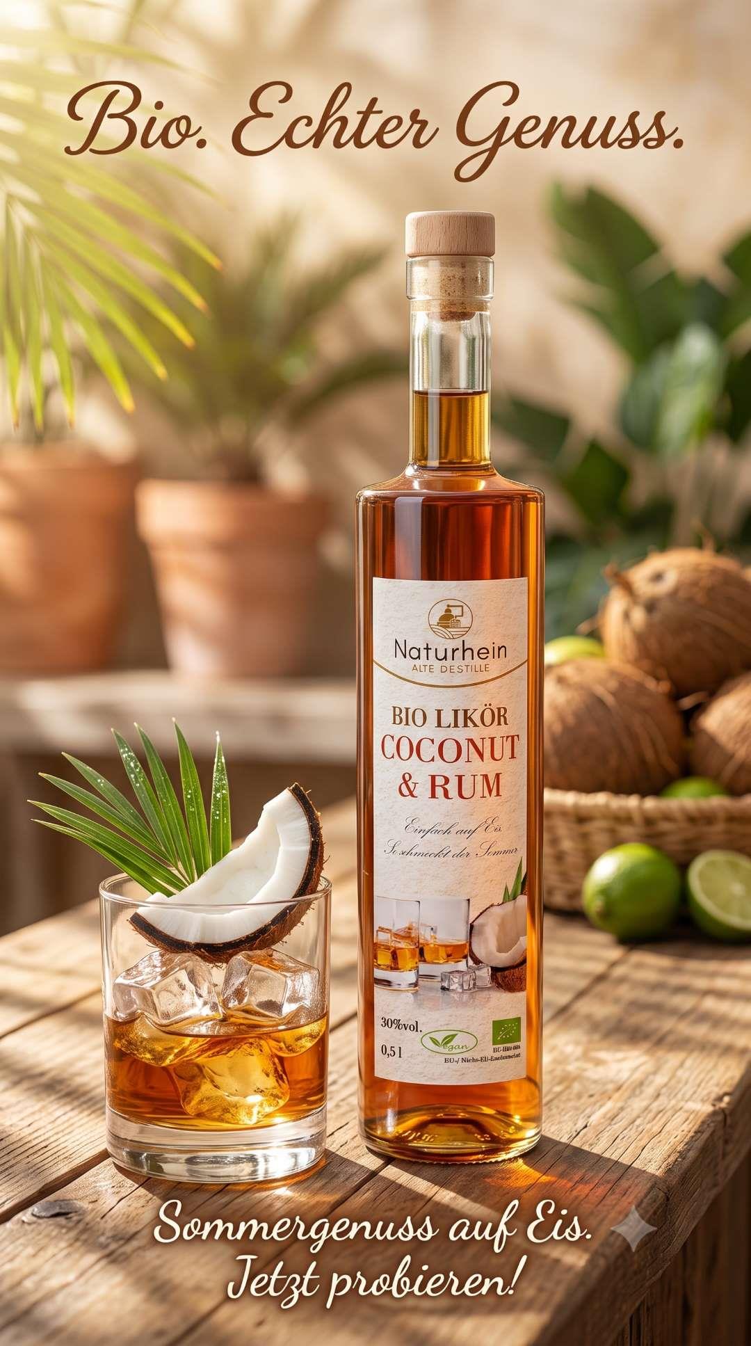 Bio Rum Kokos Likör cremig aromatisch tropisch