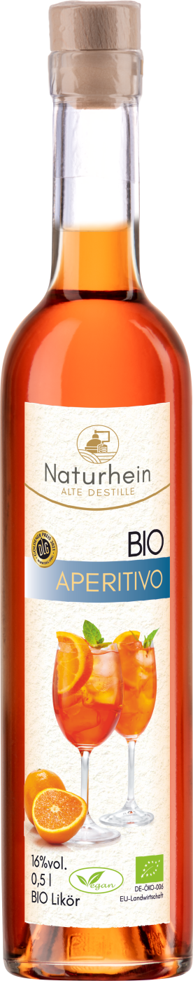 Bio Aperitivo fuer einen perfekten veganen Spriz. Ausgezeichnet mit der goldenen MEdaille der DLG
