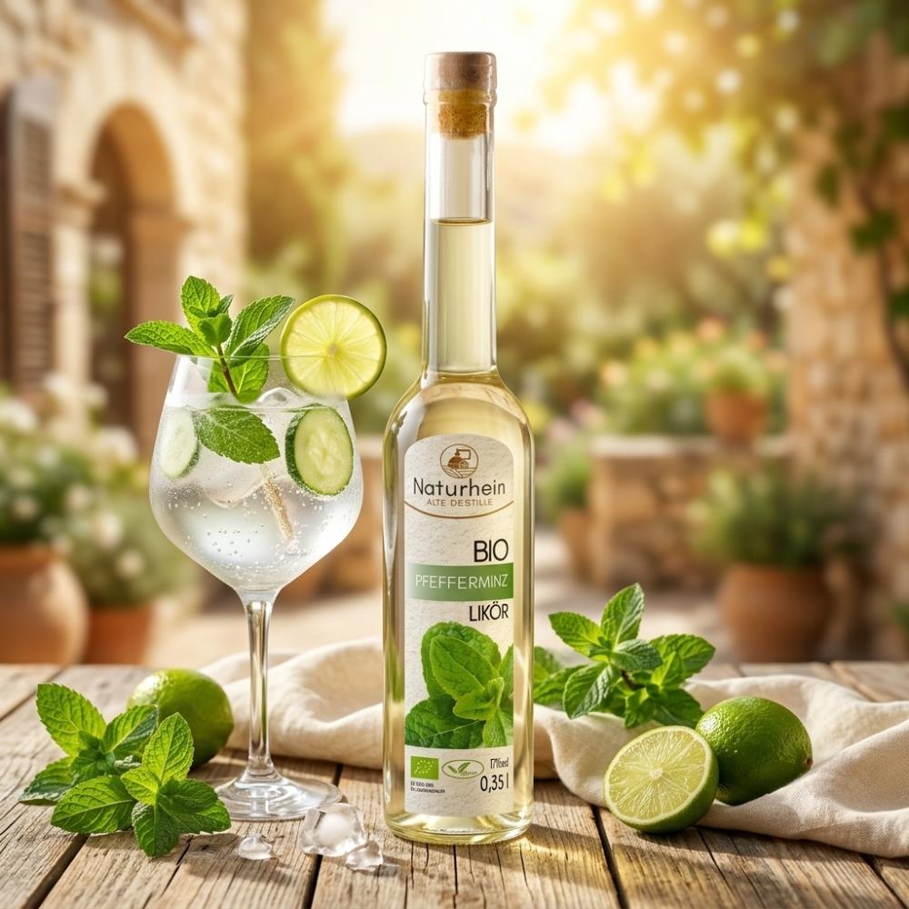 Bio Pfefferminz-Likör – klares Minzaroma, ideal als Shot oder Cocktail