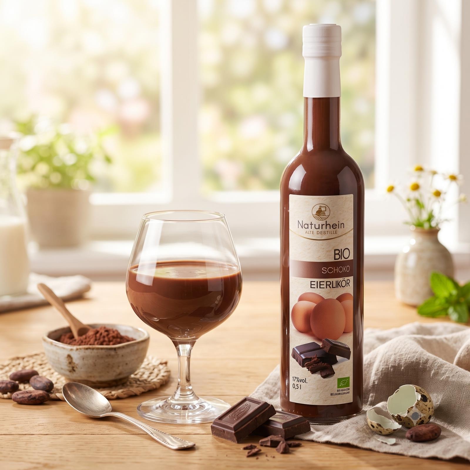 Bio Eierlikör Probierset 4x500ml Himbeere Amaretto Kakao Kaffee