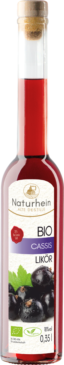 Bio Cassis Likoer. Ausgezeichnet mit der goldenen Medaille der DLG
