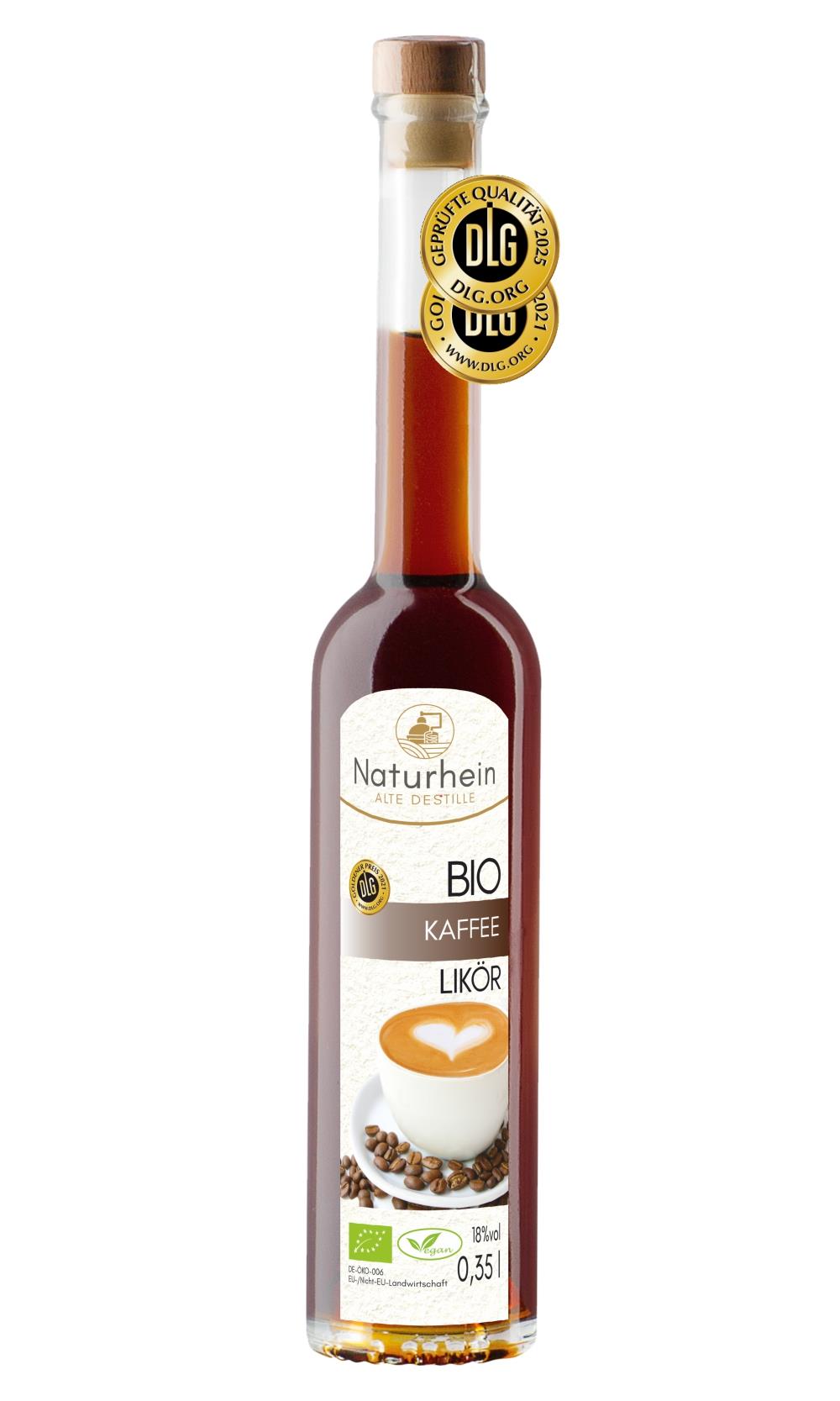 Bio Kaffee Likoer. Ausgezeichnet mit der goldenen Medaille der DLG